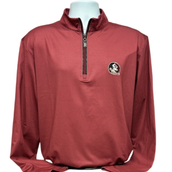 Horn Legend-FSU- 1/4 Zip Shepard Micro Fleece Pullover-Garnet/Black