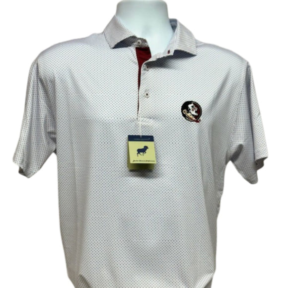 Horn Legend-FSU-Checkers Polo-White/Black/Garnet