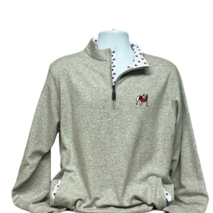 Horn Legend-UGA- Duo Tone Blended Cotton Crew Pullover-Grey