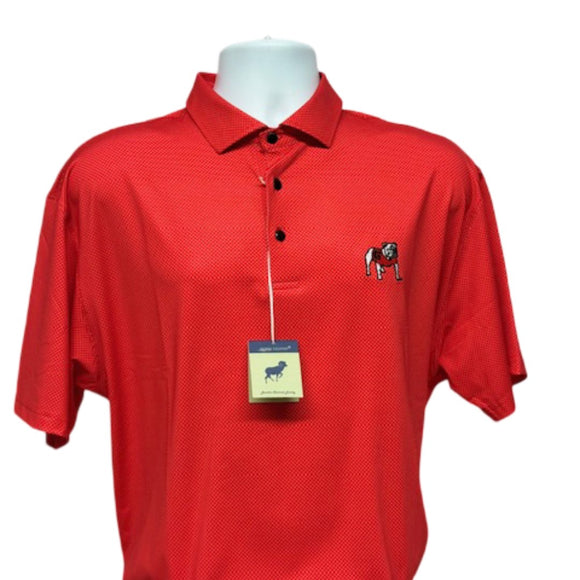 Horn Legend-UGA- Dot Polo-Red/White/Black