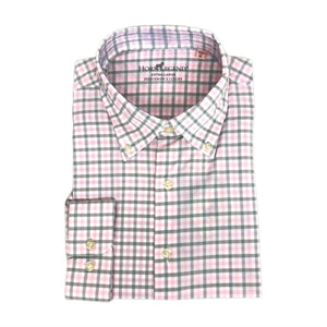 Horn Legend- Deep Ellum Performance Button Down- Rose/Quartz/Grey