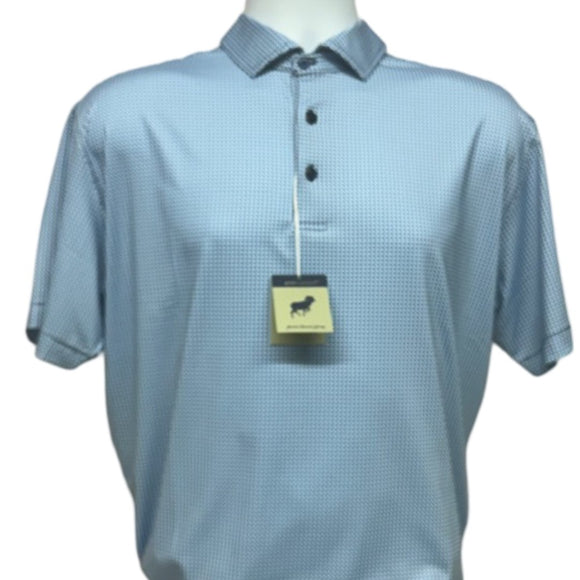 Al Dixon Luxury Performance Polo - Navy/Serenity Gingham (NO LOGO)