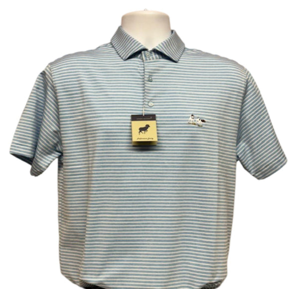 Al Dixon Luxury Performance Polo- Riviera- Serenity/White