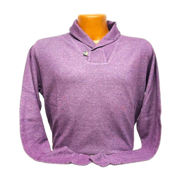 Horn Legend- Shawl Collar Sweater- Plum