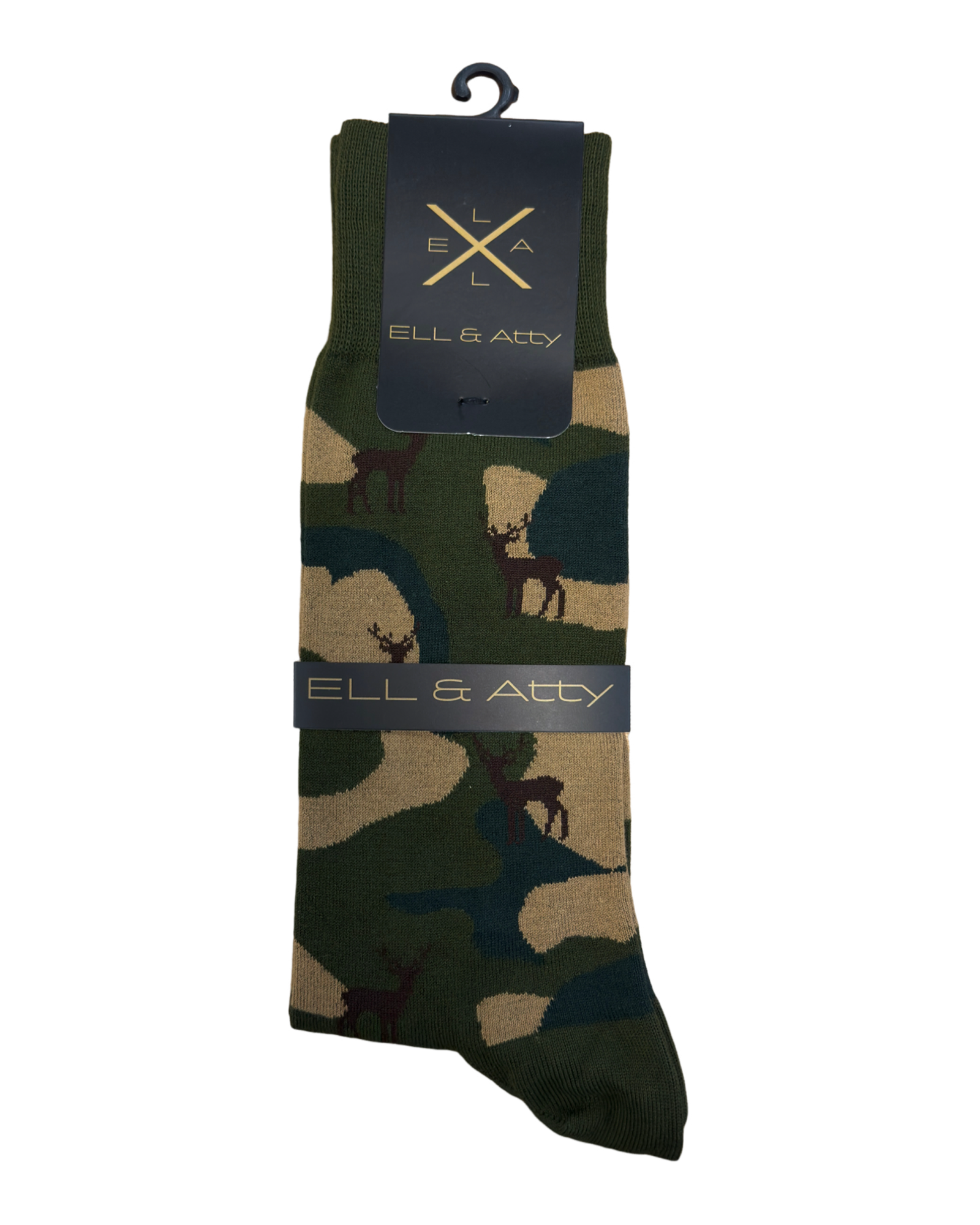 Ell & Atty Socks- Deer Camo- Havane