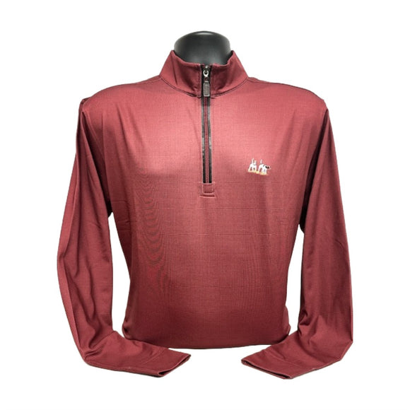 Horn Legend-1/4 Zip Micro Fleece Pullover - Garnet & Black - Shepherd