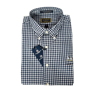 Sport Shirts-Al Dixon-Navy & White - Seersucker-Short Sleeve