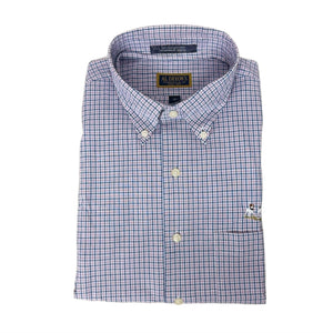 Sport Shirts-Al Dixon-Navy & Pink-Seersucker-Short Sleeve