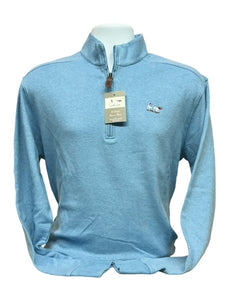 Al Dixon's-Cotton Mock Sweater-Light Blue