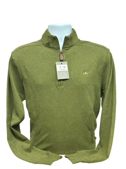 Al Dixon's-Cotton Mock Sweater-Olive