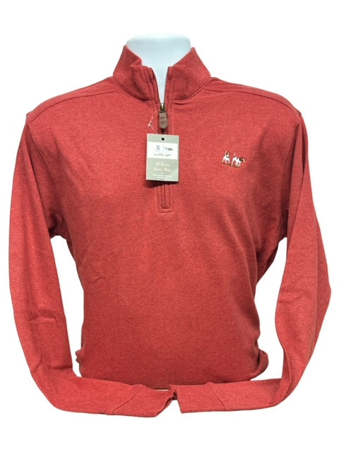 Al Dixon's-Cotton Mock Sweater-Crimson