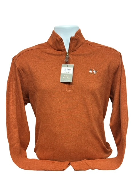 Al Dixon's-Cotton Mock Sweater-Rust