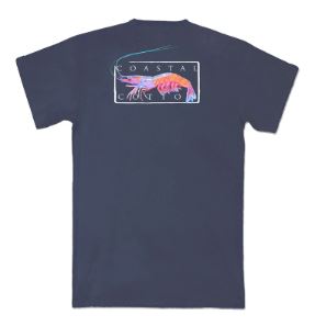 Coastal Cotton Short Sleeve Tee- Shrimp- Stone Blue