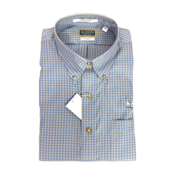 Al Dixon Private Label Button Down- Denim/Khaki Gingham