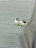 Al Dixon Private Label Polo- Blue, White & Khaki Stripe