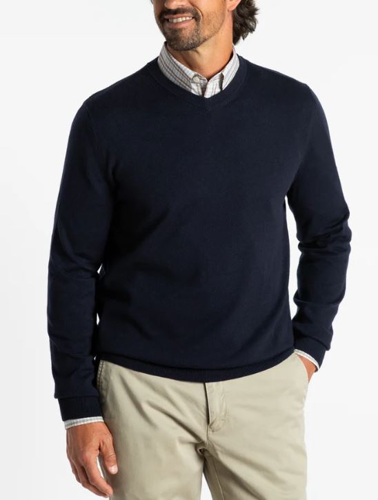 Duck Head V-Neck Sweater- Navy