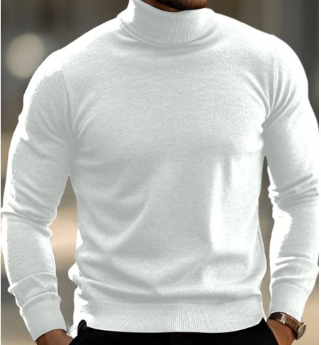 Tulliano Knit Turtle Neck Sweater-White