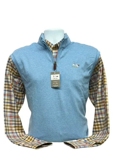 Al Dixon's-Cotton Mock Vest-Light Blue