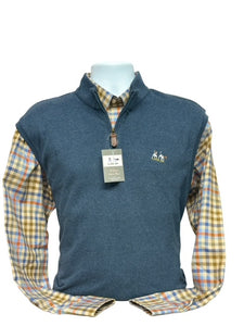 Al Dixon's-Cotton Mock Vest-Navy