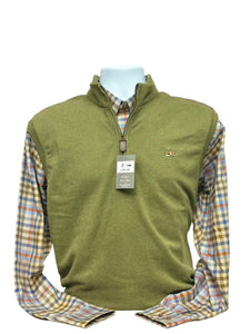 Al Dixon's-Cotton Mock Vest-Olive