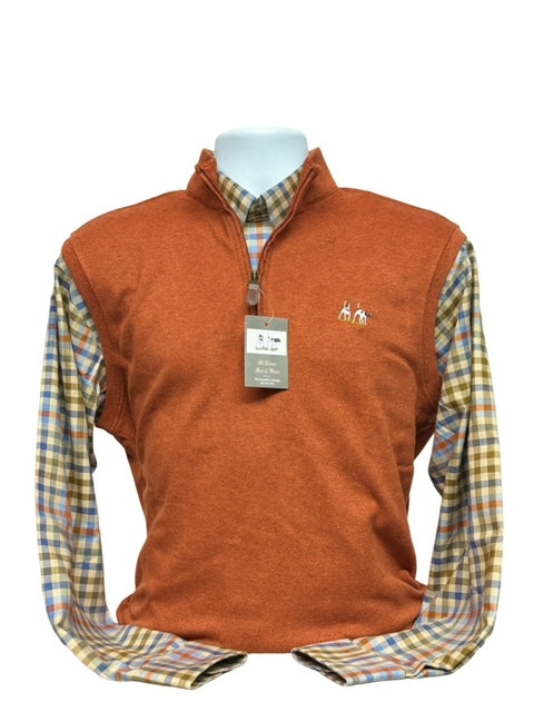 Al Dixon's-Cotton Mock Vest-Rust