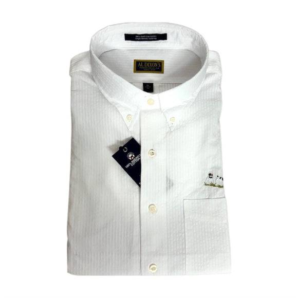 Al Dixon Sport Shirt-White Seersucker-Long Sleeve