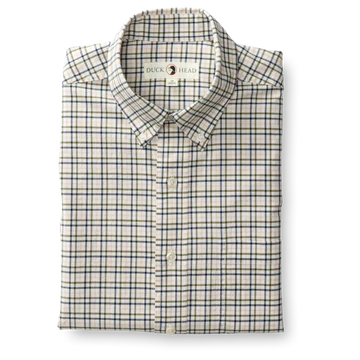 Duck Head-Cotton Oxford Sport Shirt-Willis Tattersall Cotton Oxford Sport Shirt-Indigo Blue