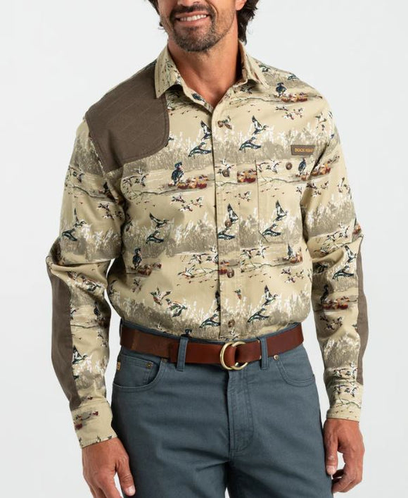 Duck Head Woodland Shooting Shirt-Khaki Print