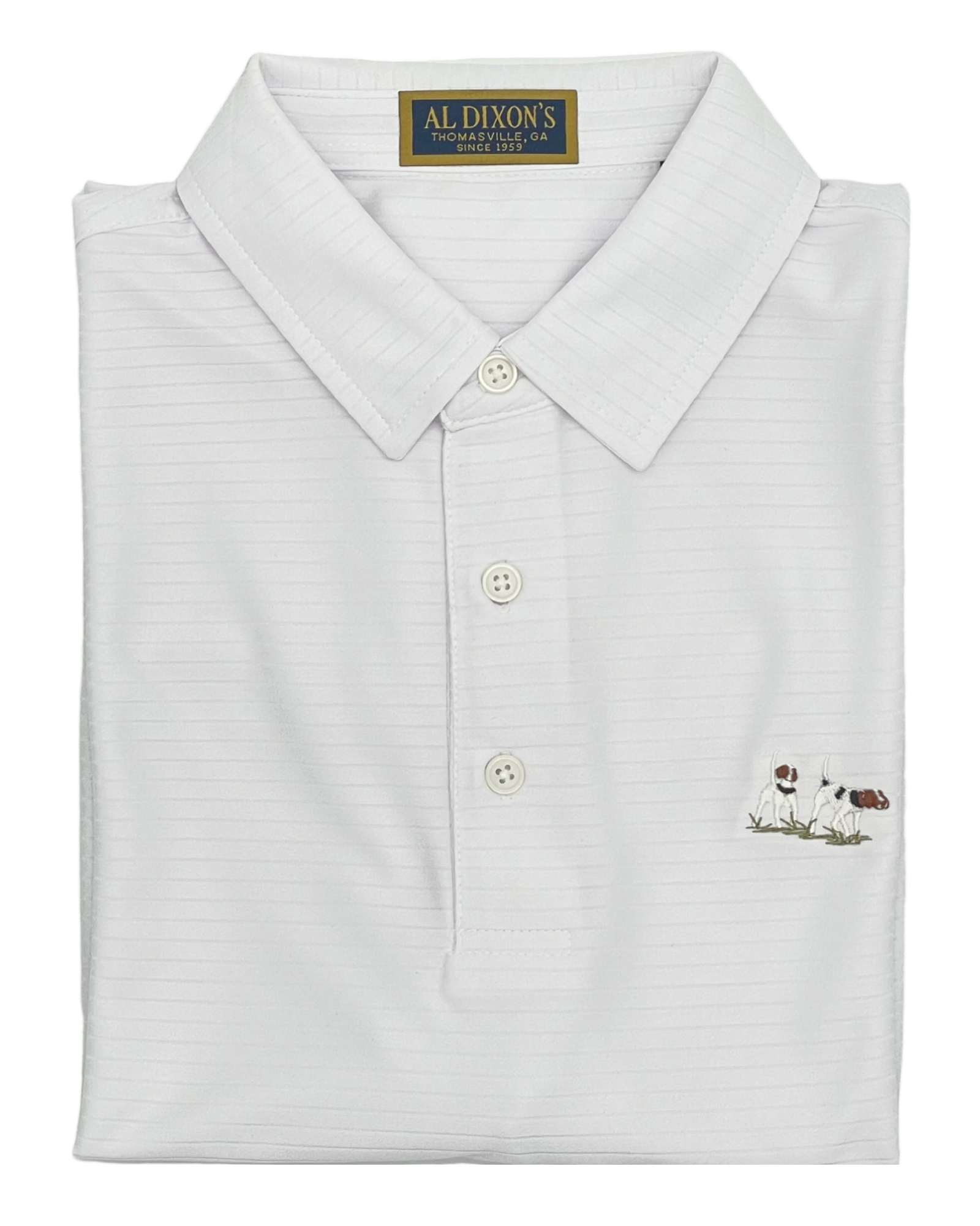 Al Dixon Performance Polo - Tonal Stripe White