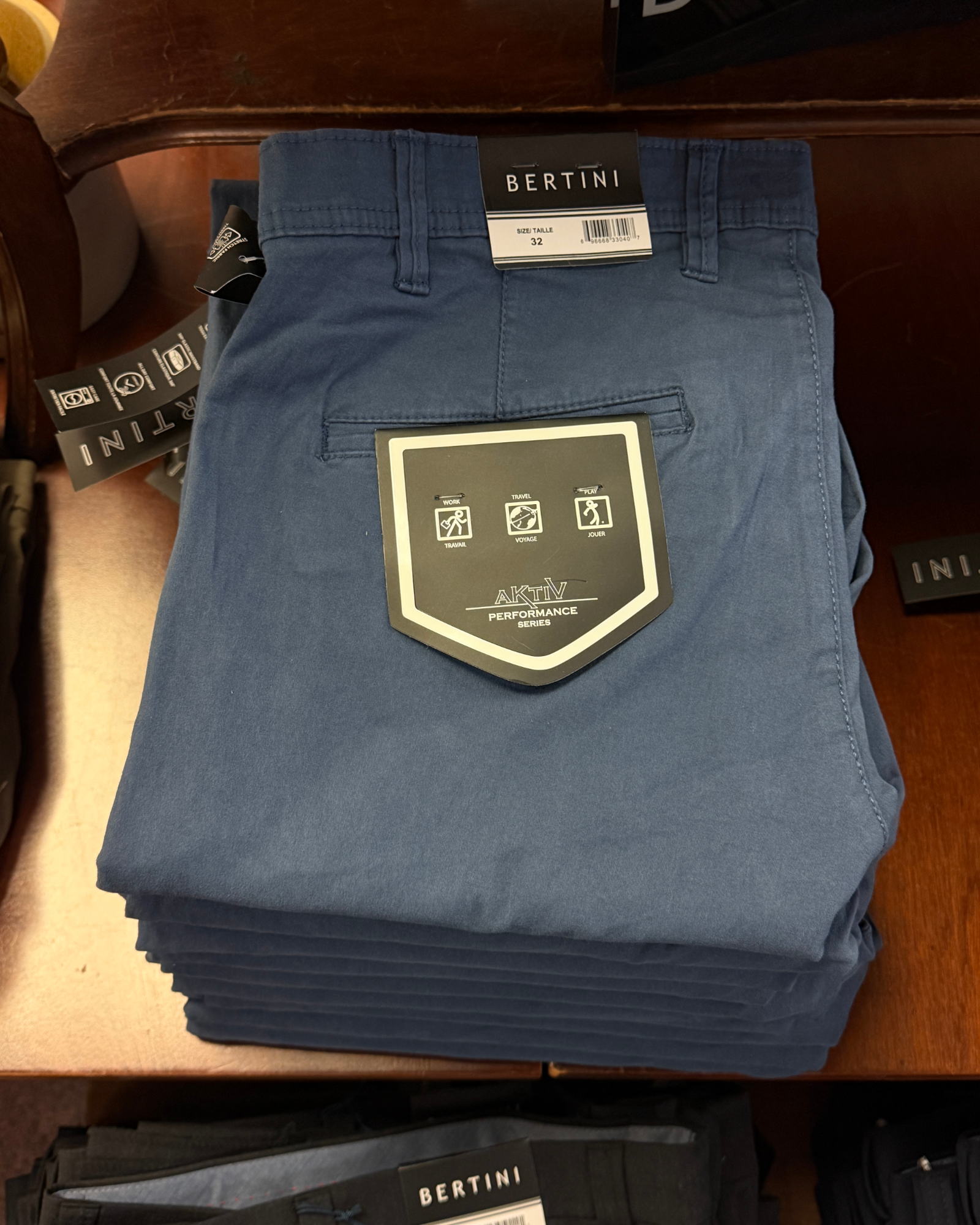 Bertini Aktiv Performance Pant - Blue Cotton