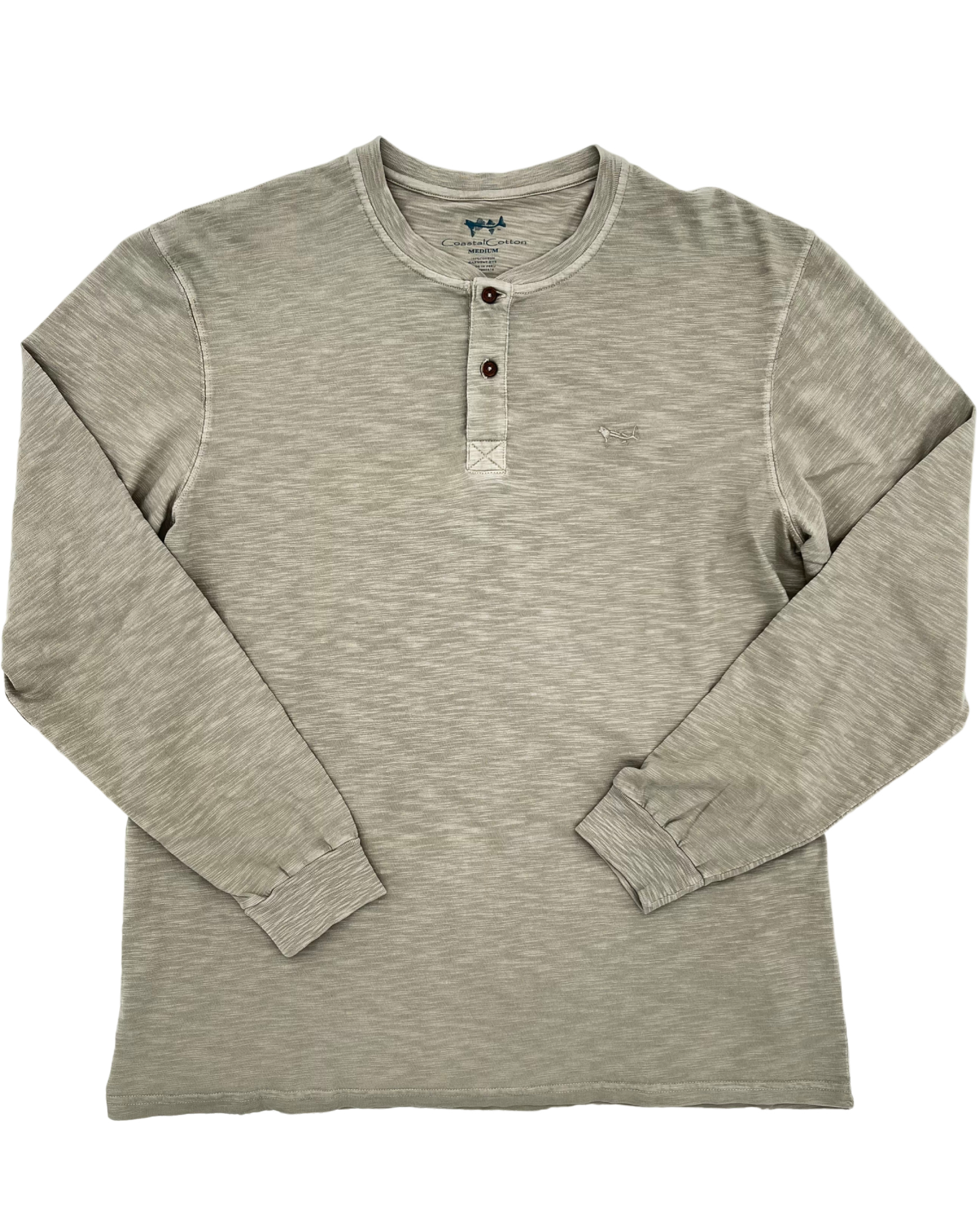 Coastal Cotton- Long Sleeve Henley- Tradewinds