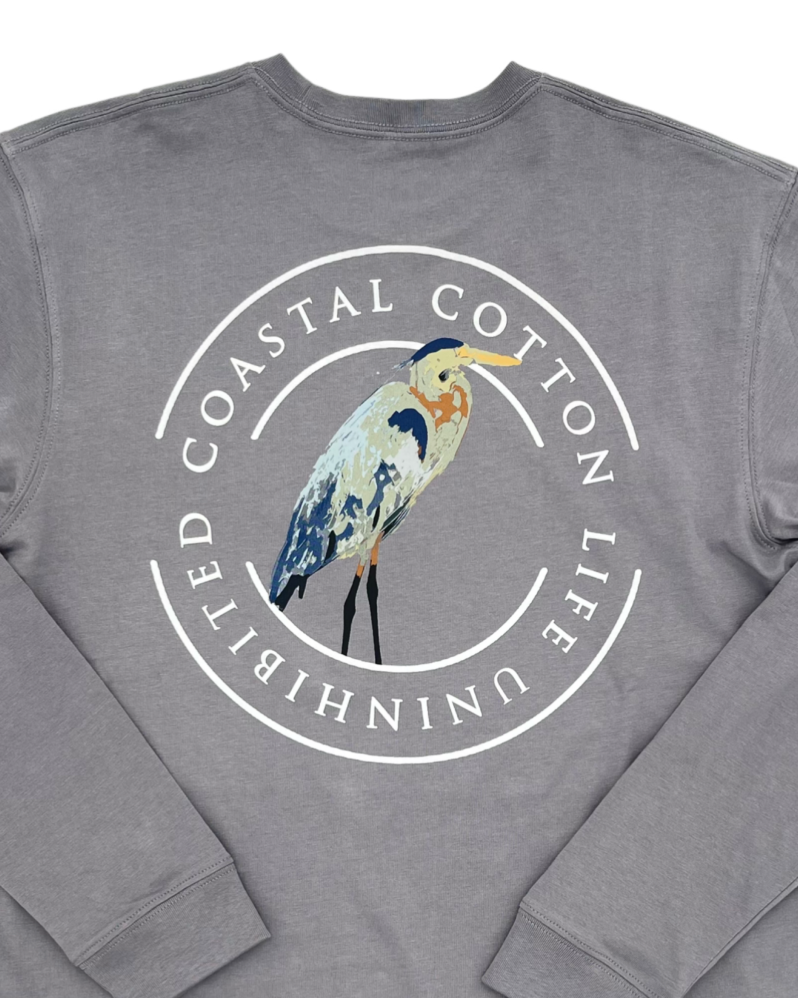 Coastal Cotton - Long Sleeve Tee - Heron - Eventide