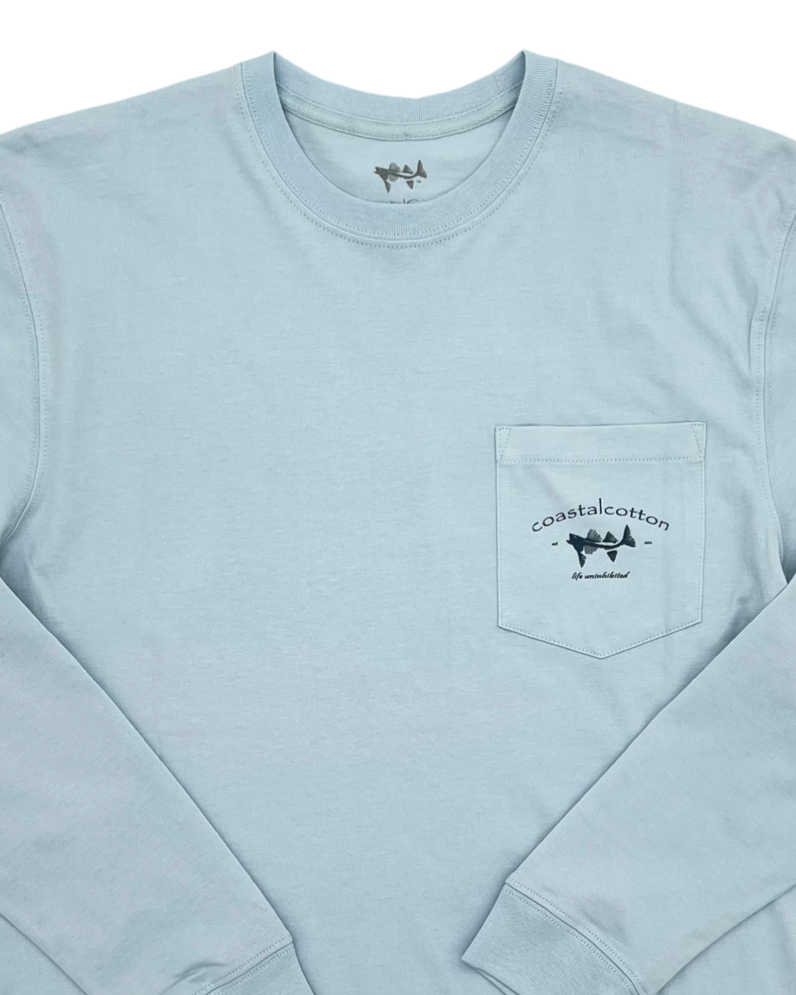Coastal Cotton - Long Sleeve Tee - Trout - Sky Blue