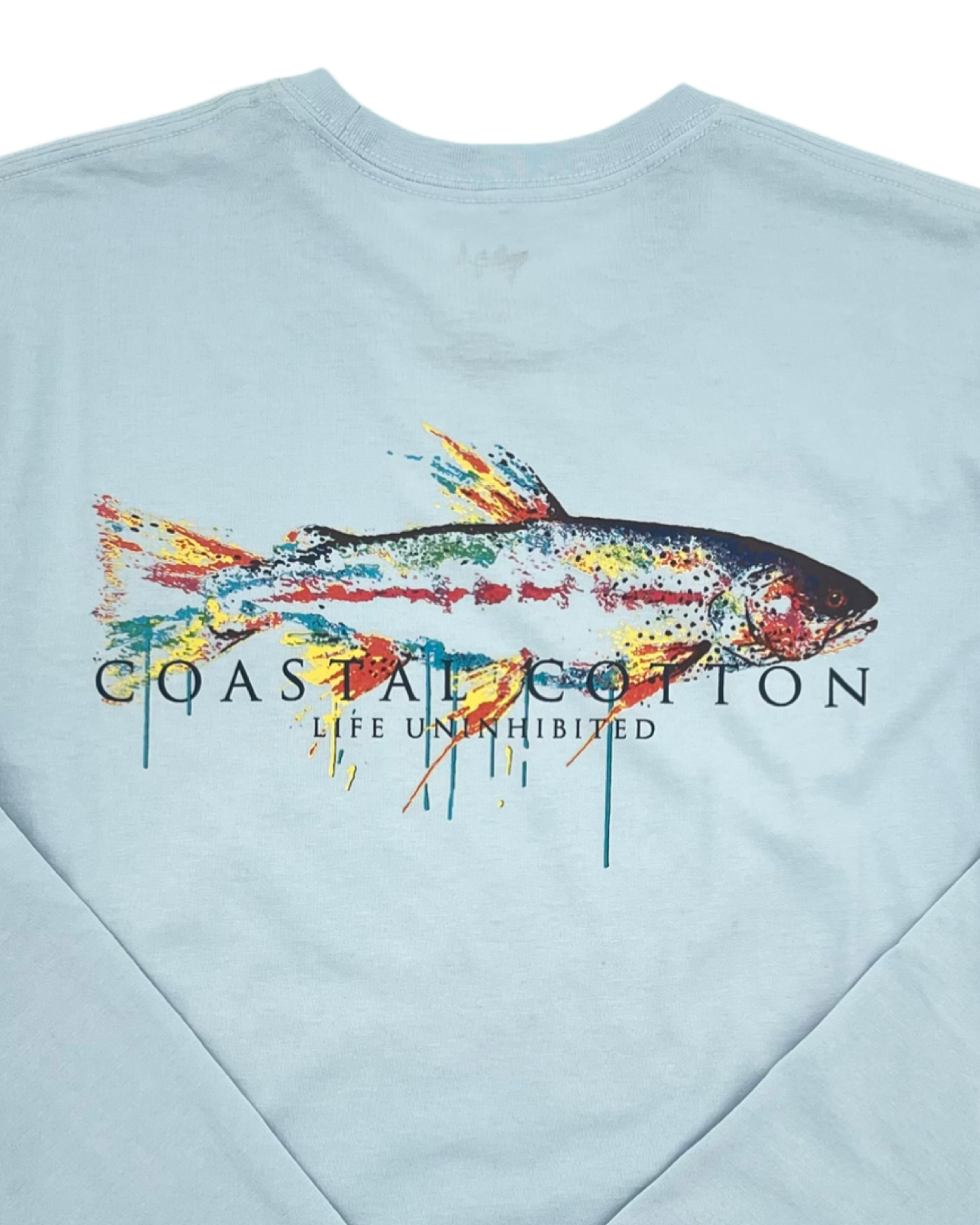 Coastal Cotton - Long Sleeve Tee - Trout - Sky Blue