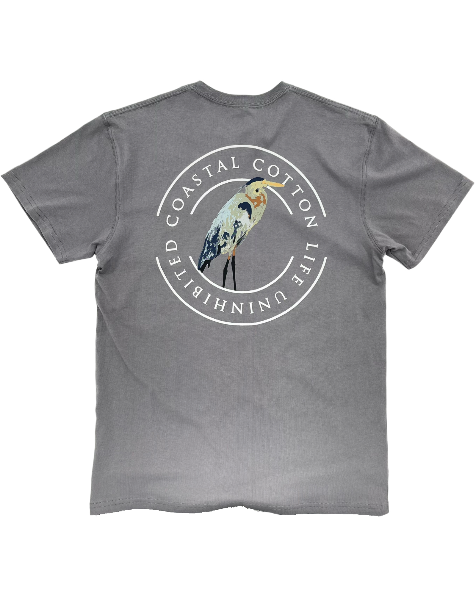 Coastal Cotton- Short Sleeve tee- Heron- Eventide