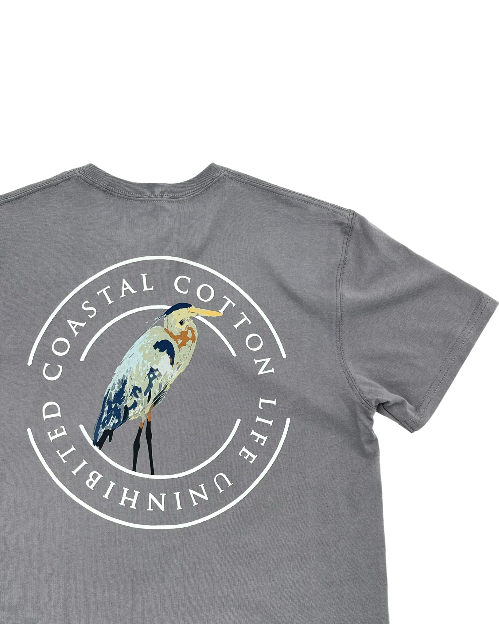 Coastal Cotton- Short Sleeve tee- Heron- Eventide