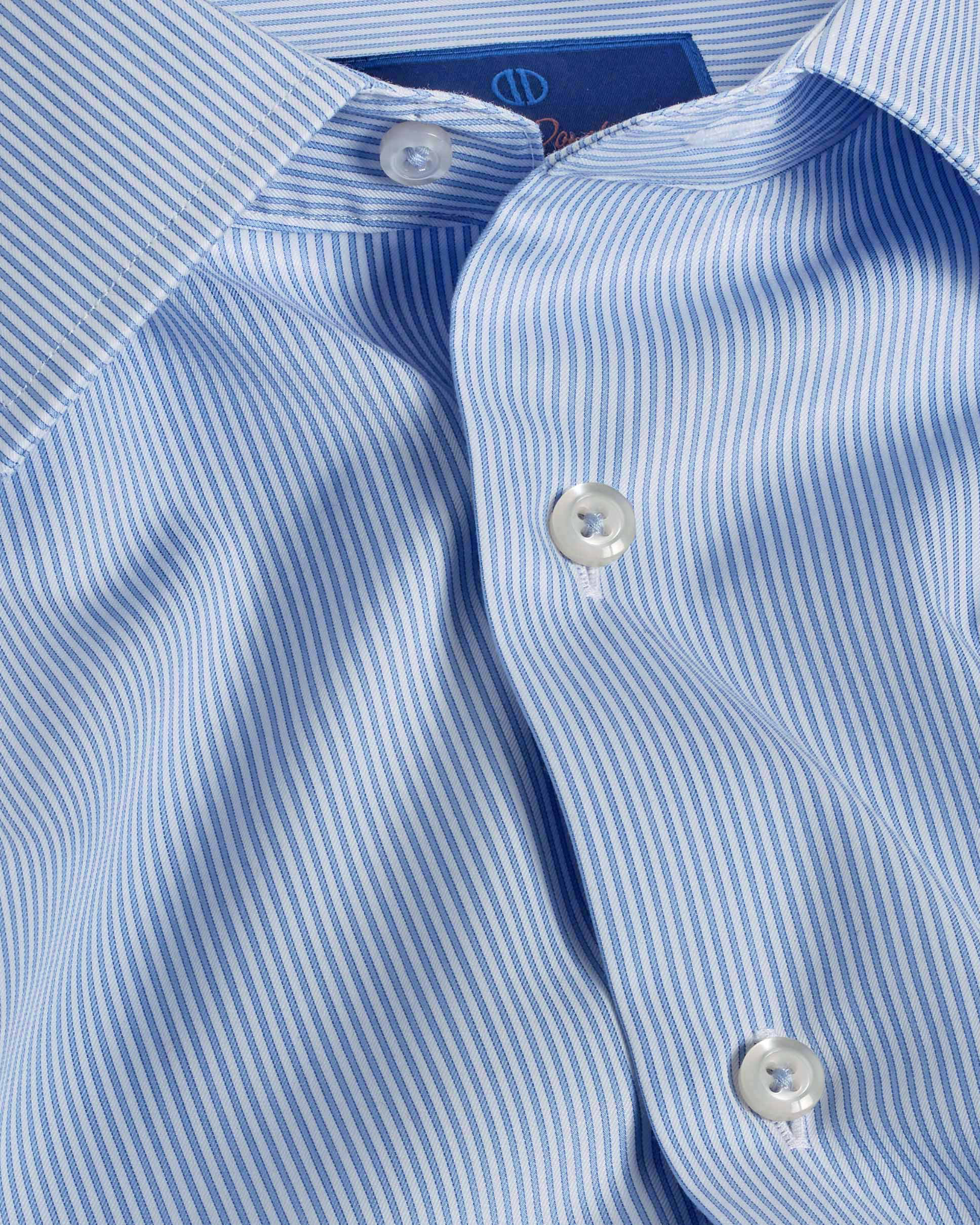 David Donahue- Dress Shirt- Blue & White Fine Stripe- Trim Fit