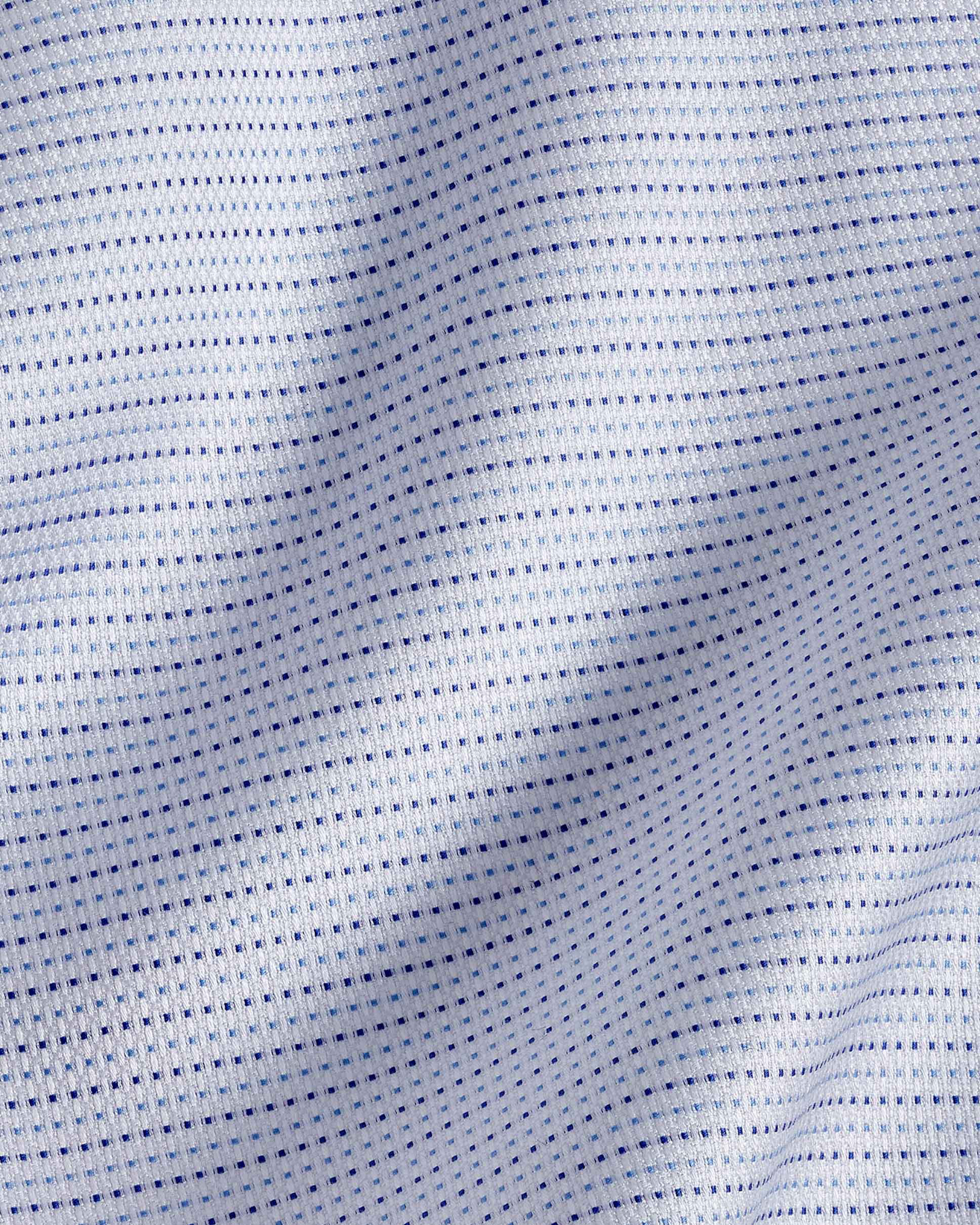 David Donahue - White & Blue Micro Dobby - Trim Fit