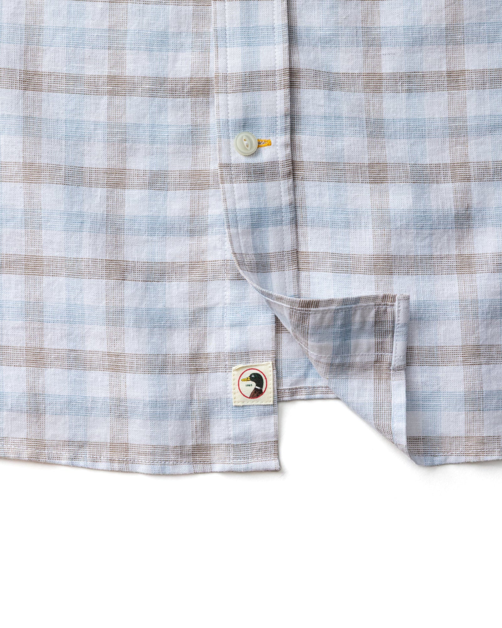 Duck Head Linen Cotton Oxford Sport Shirt - Clay Plaid