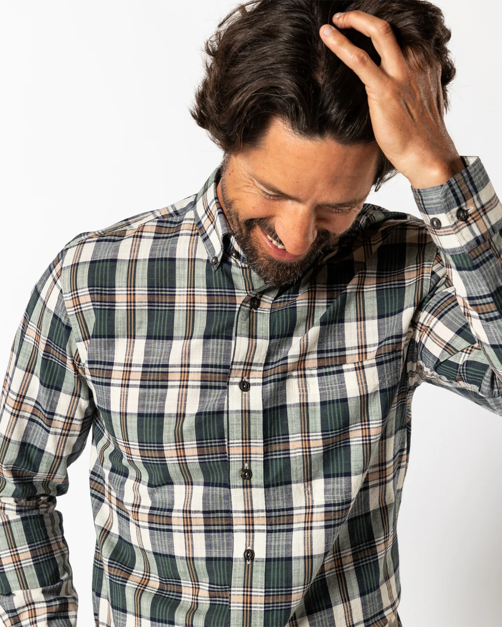 Duck Head Cotton Slub Sport Shirt - Huntington Plaid