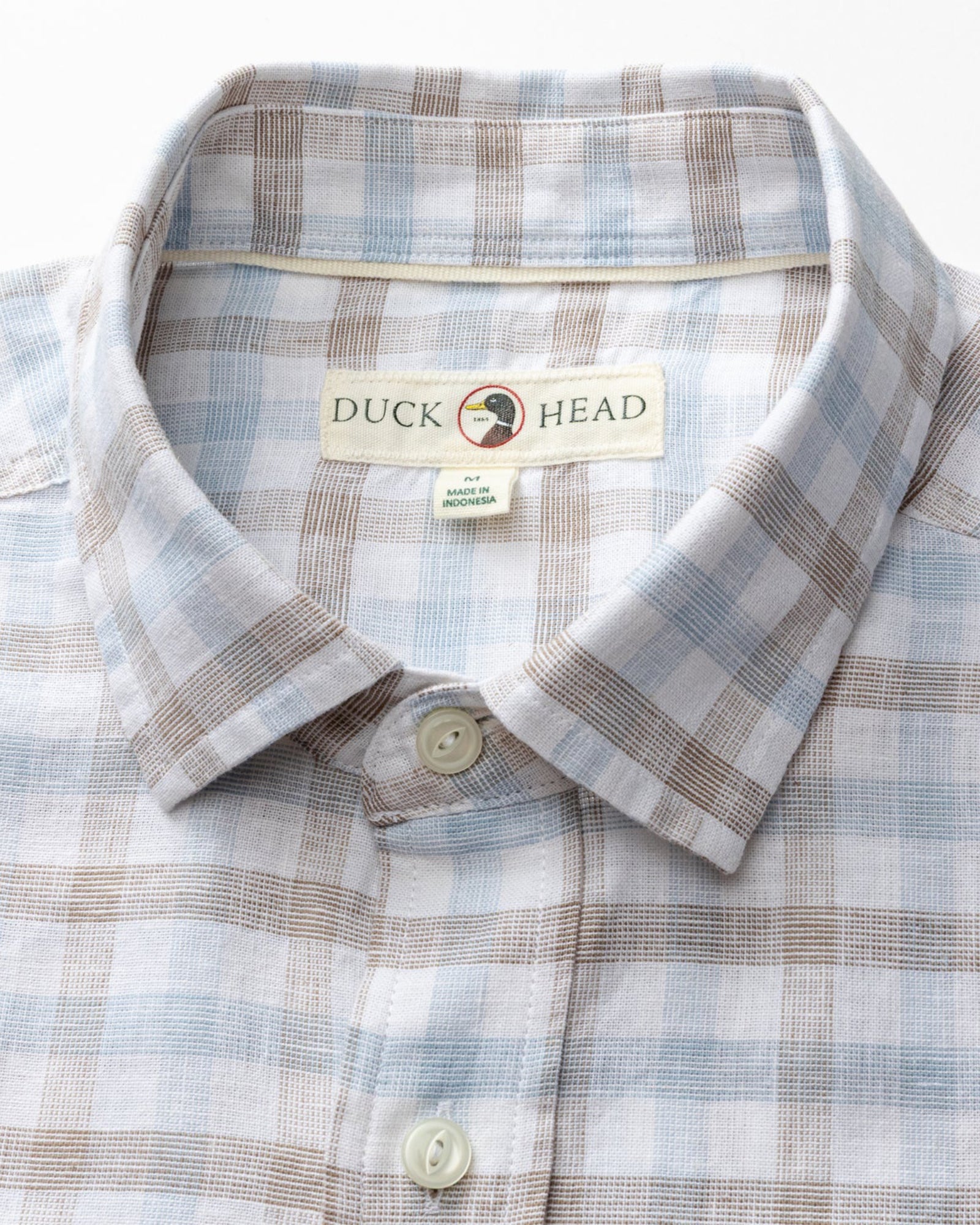 Duck Head Linen Cotton Oxford Sport Shirt - Clay Plaid