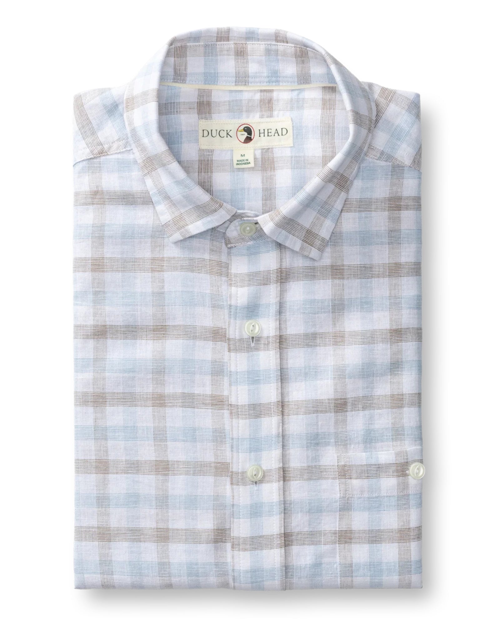 Duck Head Linen Cotton Oxford Sport Shirt - Clay Plaid