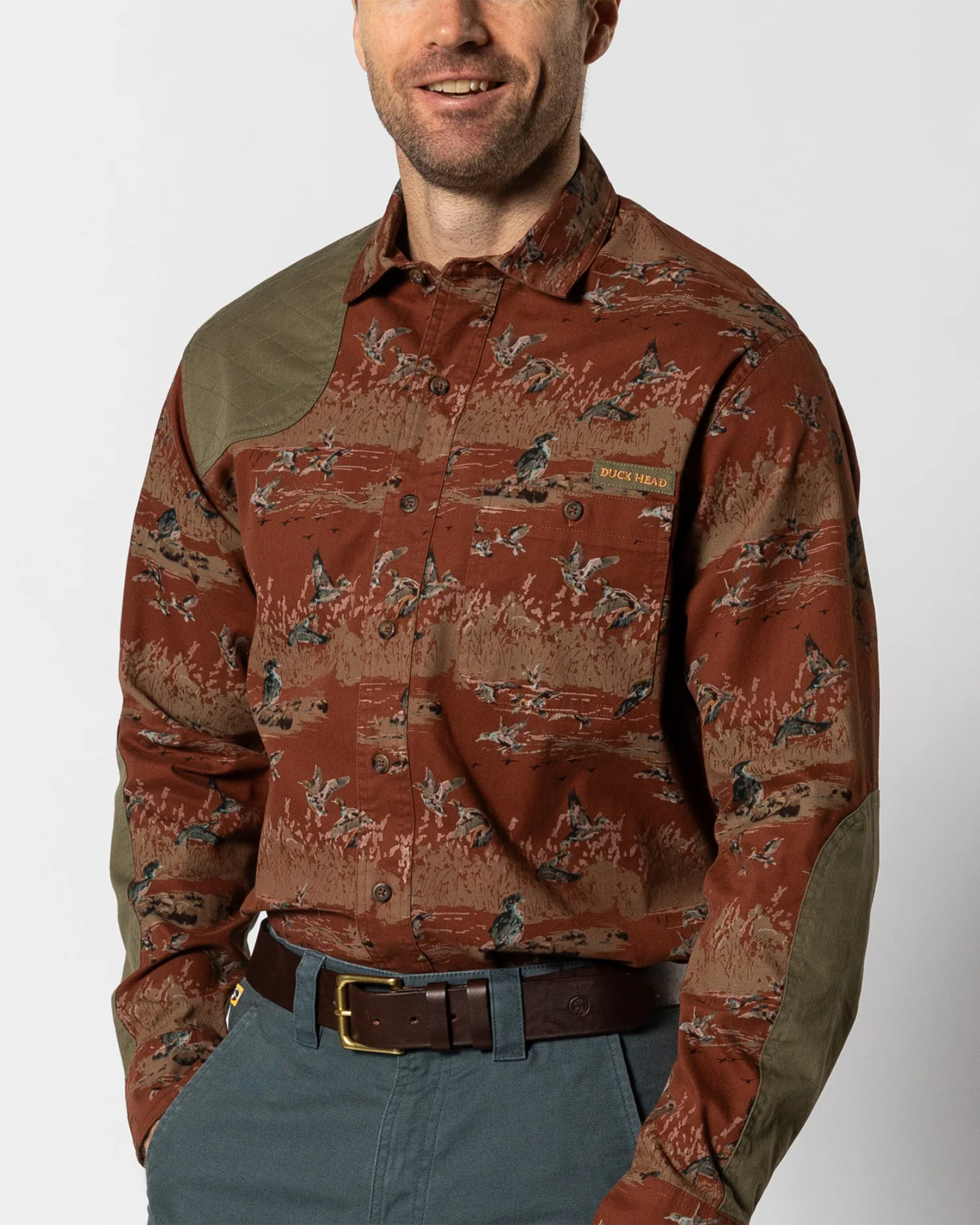 Duck Head Woodland Shooting Shirt - Saddle Brown