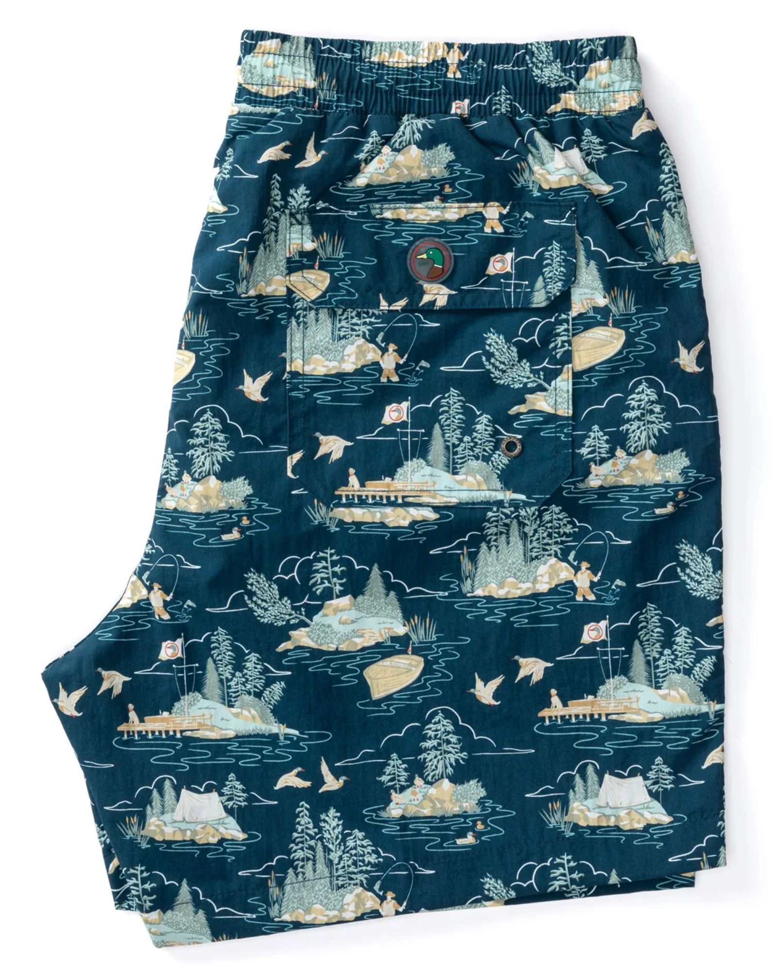 Duck Head - 6" Print Sailport Swim Short - Dark Indigo
