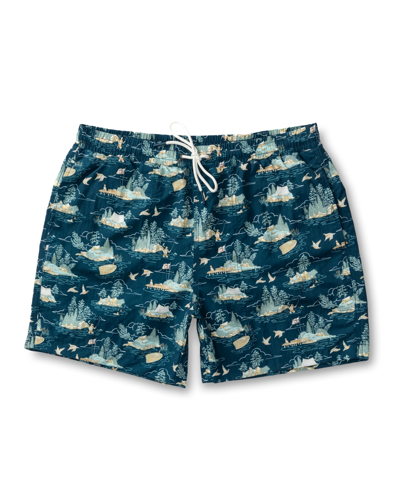 Duck Head - 6" Print Sailport Swim Short - Dark Indigo