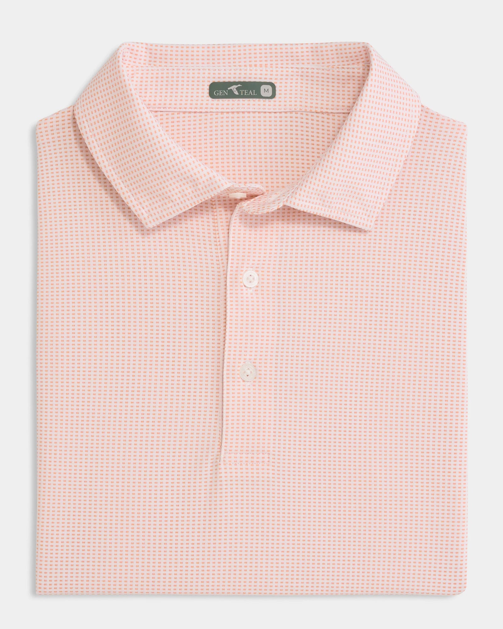Gen Teal - Apricot Jacquard Performance Polo