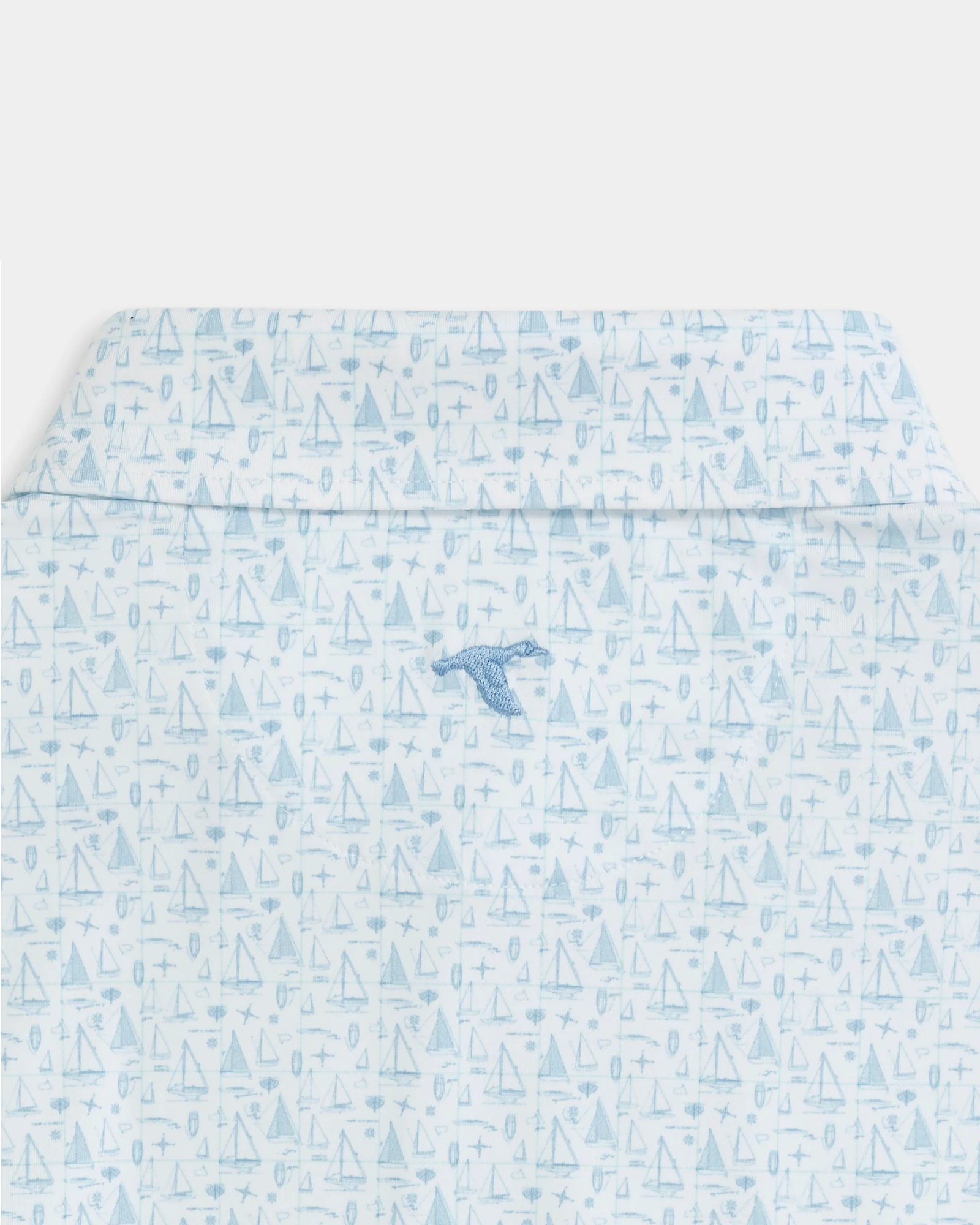 Gen Teal - Mariner's Blueprint Printed Performance Polo