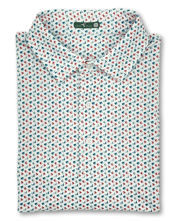 Gen Teal Polo - Clay Flies