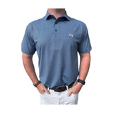 Al Dixon Luxury Performance Polo - Navy/Serenity Blue- Hole Out
