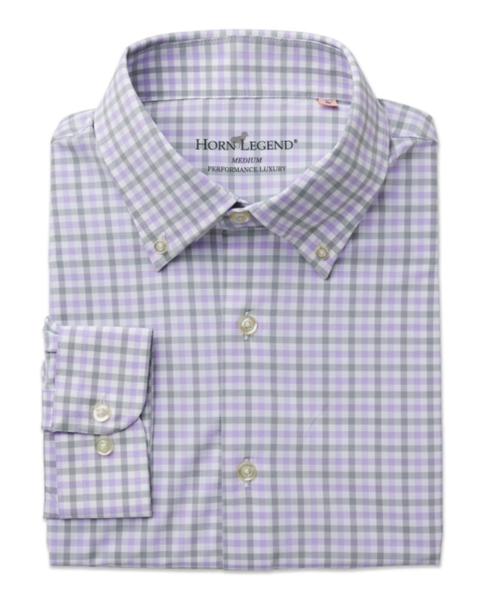 Horn Legend-Performance Button Down- Lavender/Grey
